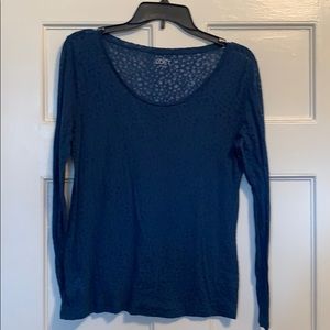Sheer blue long sleeve shirt